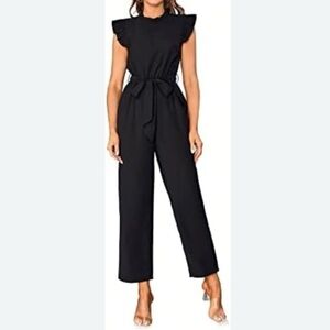 BeBop Black Ruffle Sleeve Jumpsuit